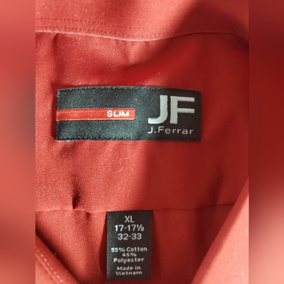 NWT J. Ferrar Men's Dress Shirt Slim Fit Size 17 - 17 1/2 (32-33) - Picture 3 of 5